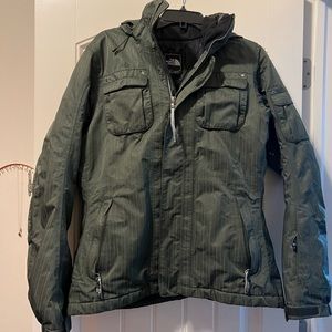 The Northface olive green winter coat.